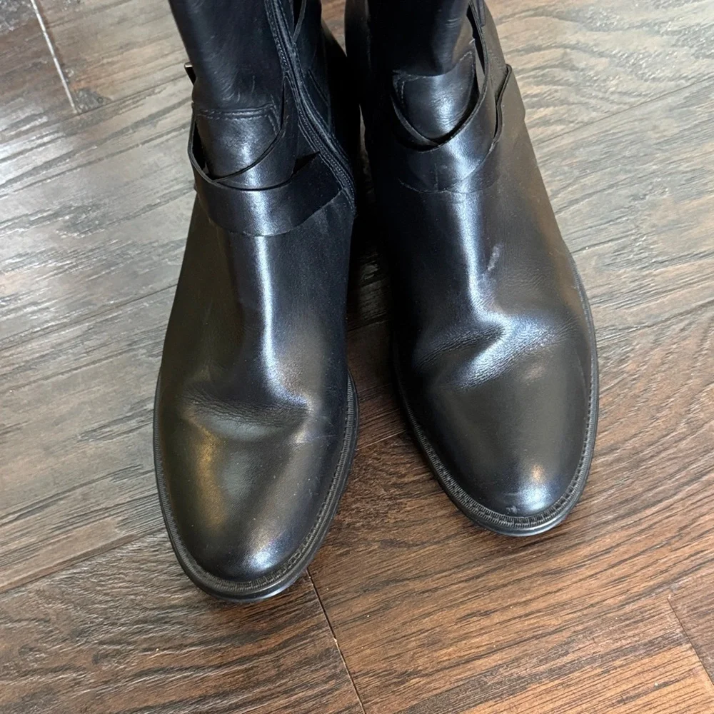 Andre Assous Waterproof Genuine Leather Black Over the Knee Boots, Sz 40